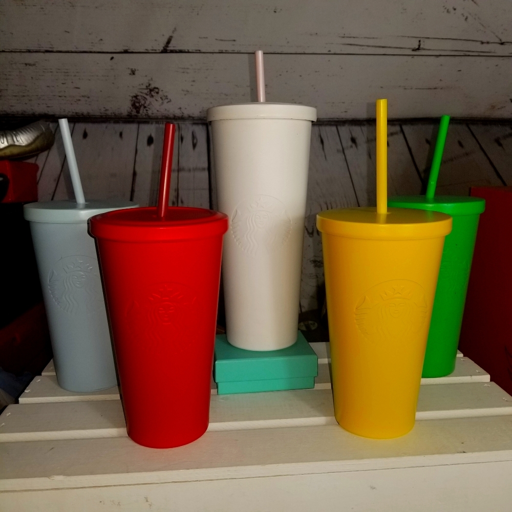 Vintage starbucks matte colors tumbler set